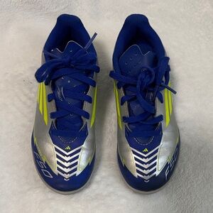 adidas F50 Soccer cleats Blue and Silver Youth Size 13.5